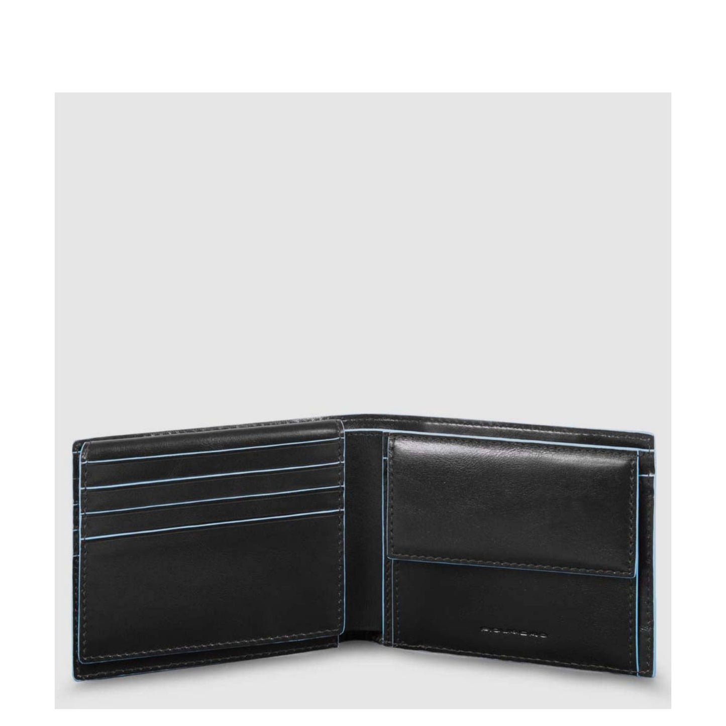 Piquadro Blue Square Men's Wallet With Flip Up/Coin Pocket black