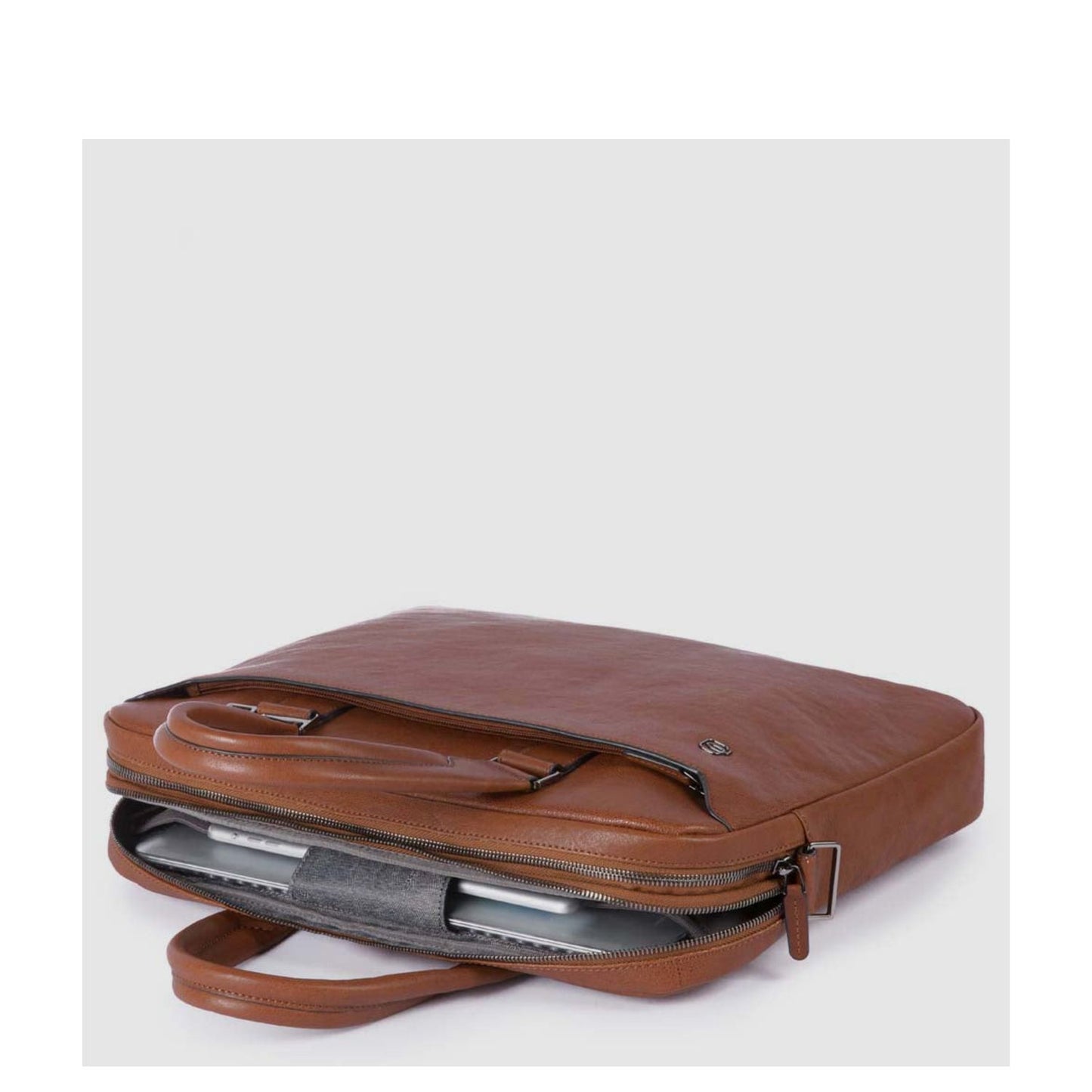 Piquadro Black Square Computer Portfolio Briefcase 2 Dividers tobacco