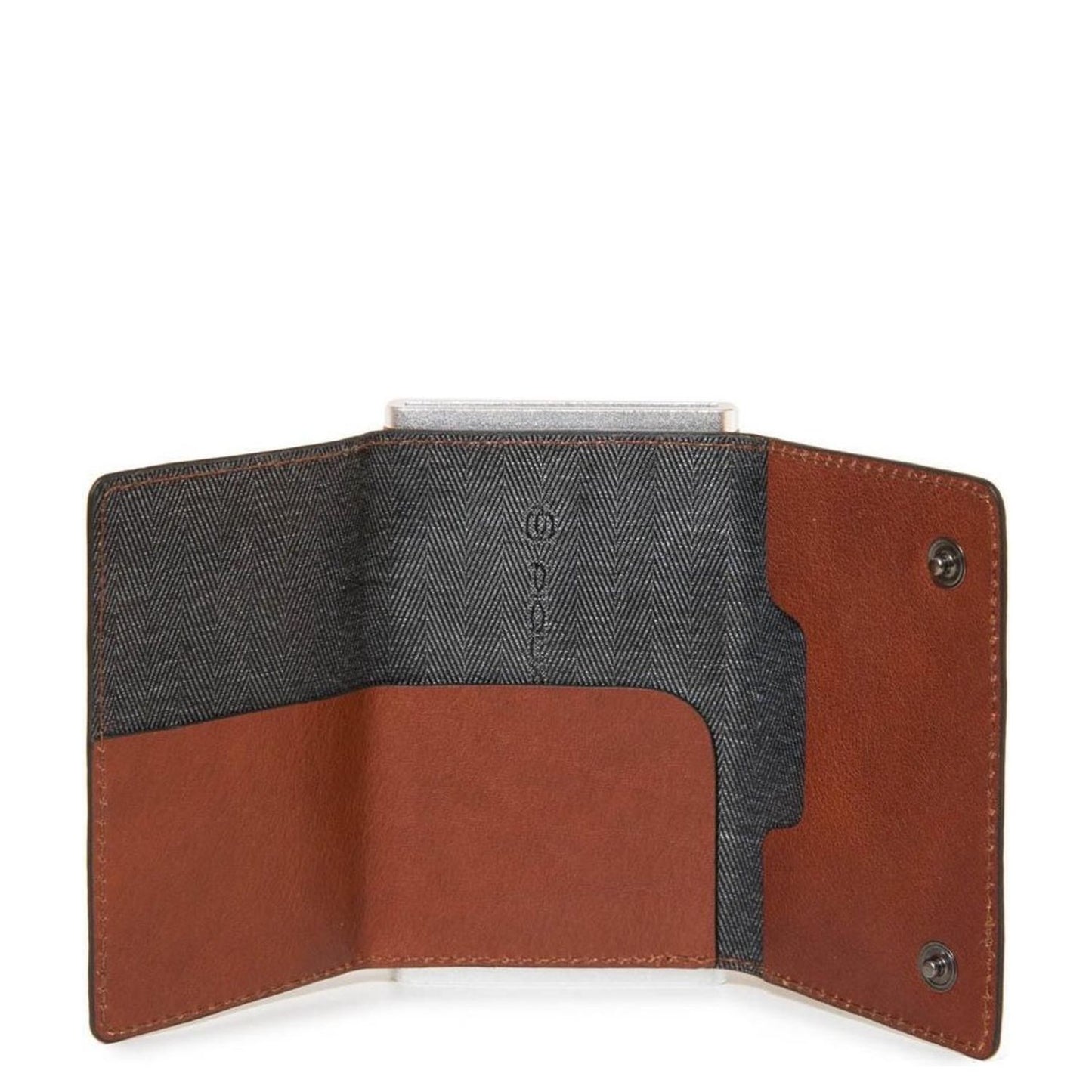 Piquadro Black Square Compact Wallet For Banknotes And Creditcards tobacco