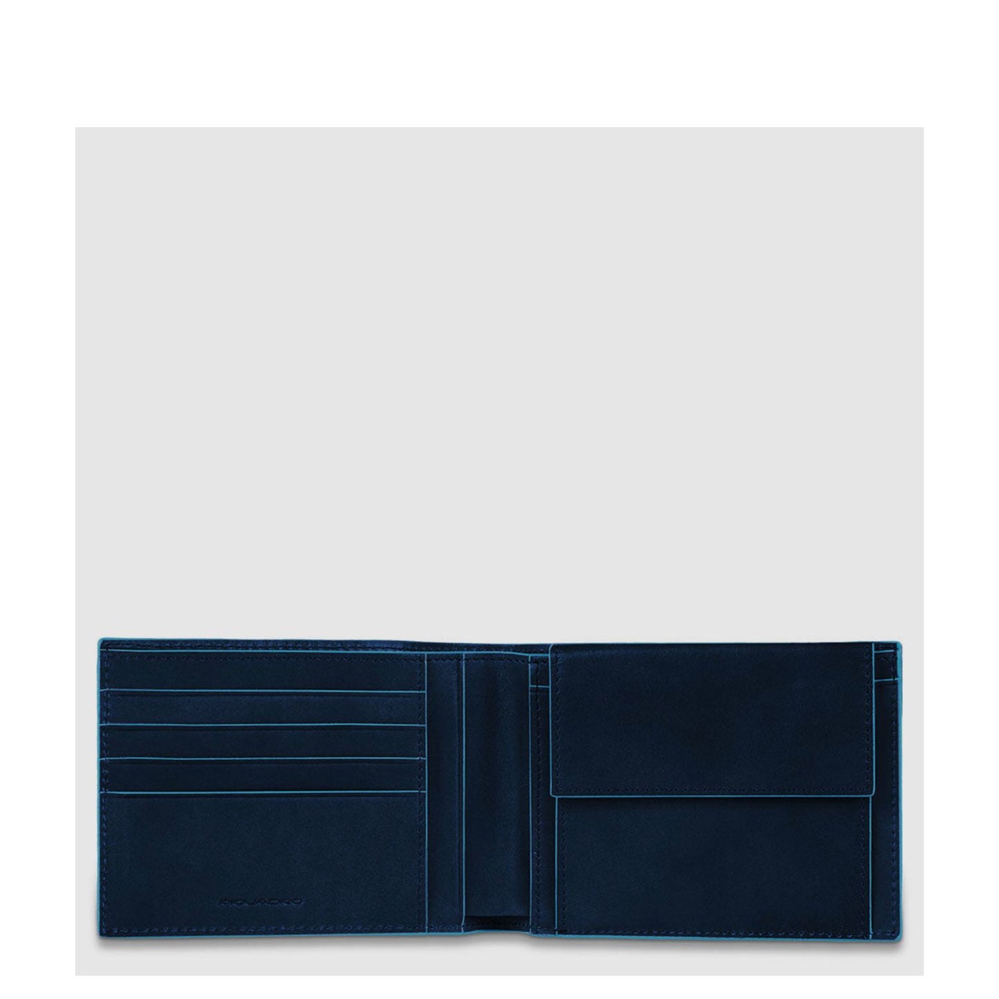Piquadro Blue Square Men's Wallet With Coin Pocket night blue