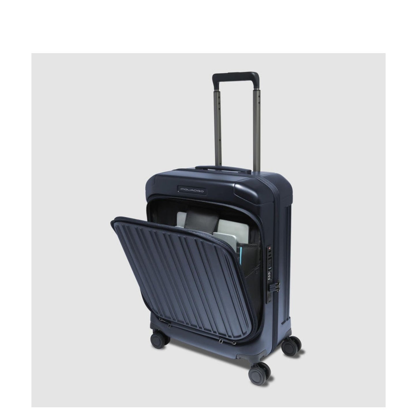 Piquadro PQ Light Fast Check Laptop Cabin Spinner 55 blue