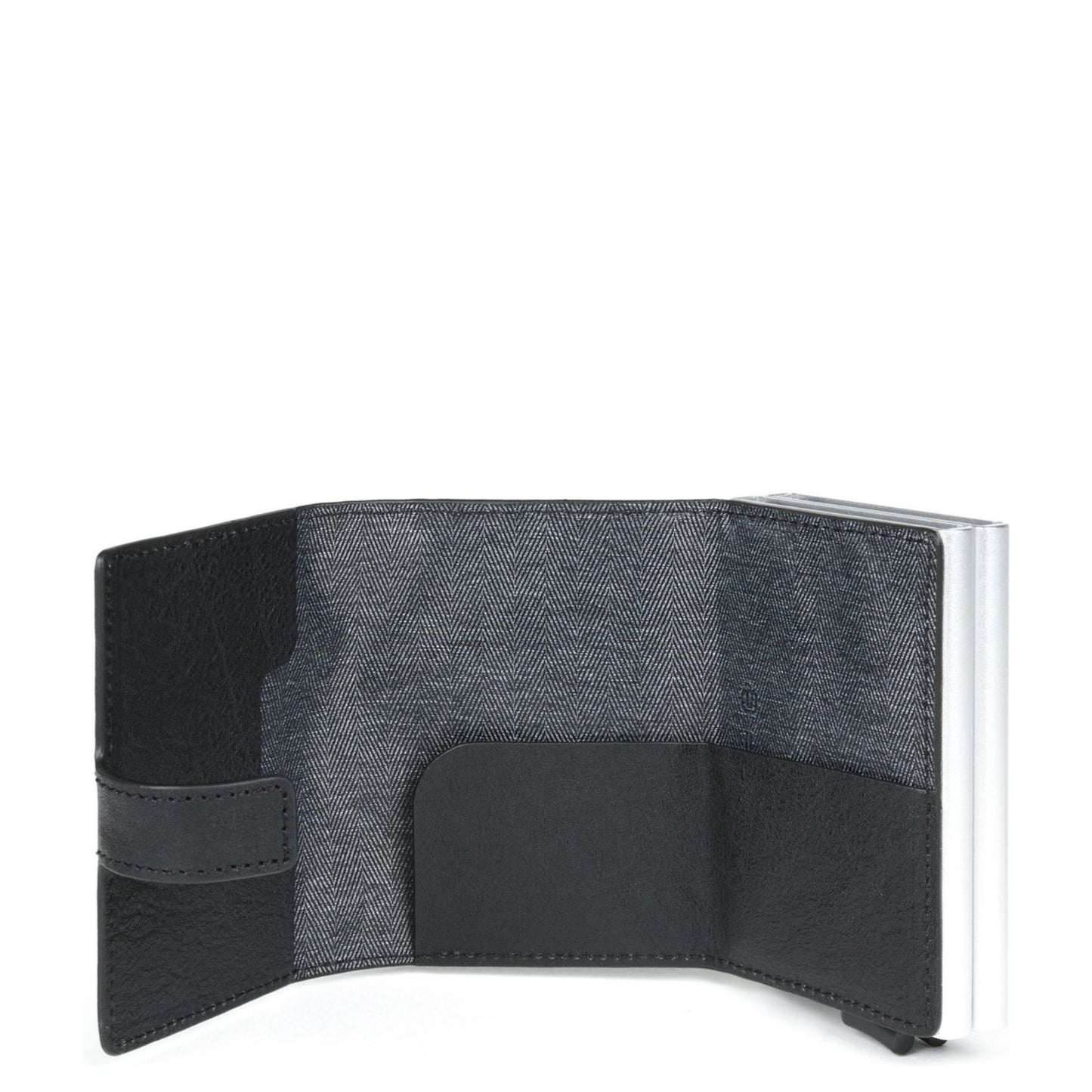 Piquadro Black Square Double Creditcard Case With Sliding System black