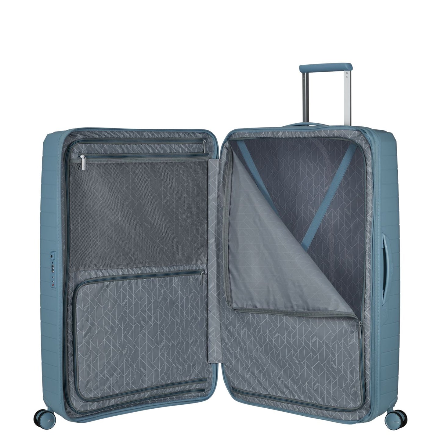 American Tourister Fastforward Spinner 83/31 TSA Expandable steel blue