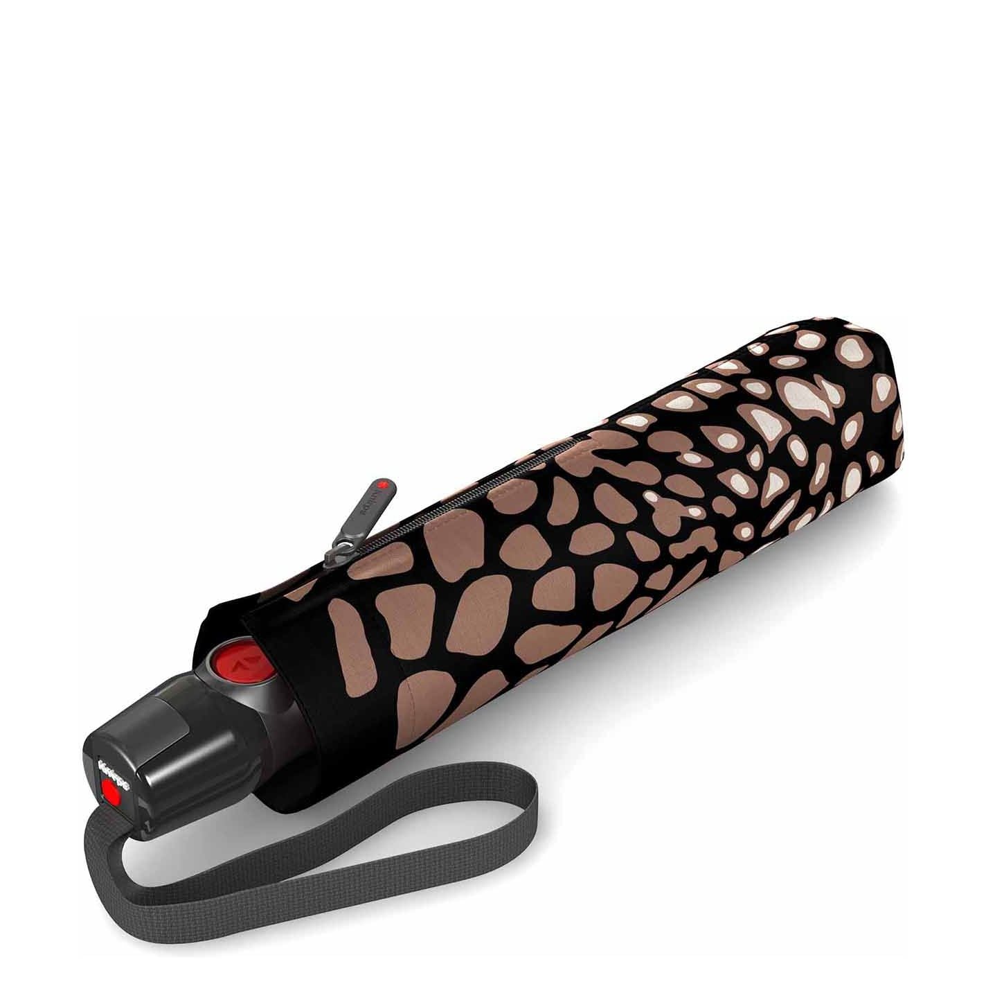 Knirps T.200 Medium Duomatic Umbrella animal mocca