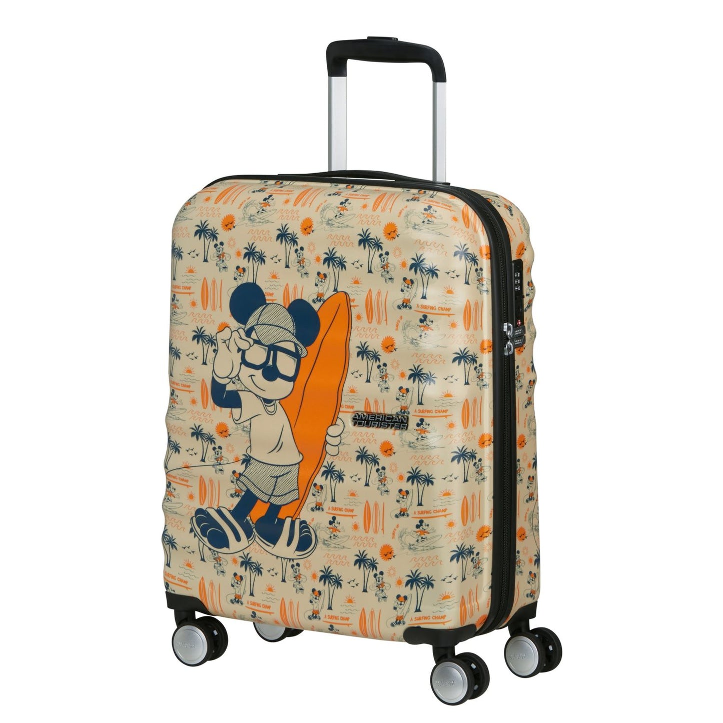 American Tourister Wavebreaker Disney Handbagage Spinner 55 cm - 36 liter - 55x40x20 cm - mickey super surfer