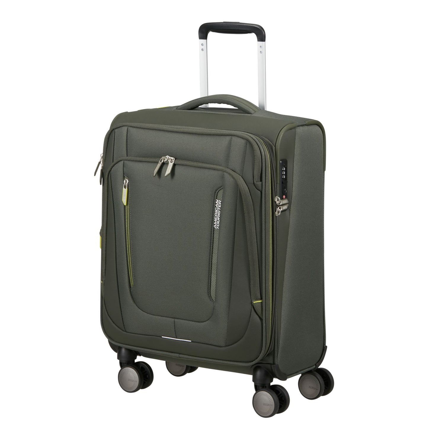 American Tourister Wanderlite Handbagage Spinner S - Uitbreidbaar 45/49.5 liter - 55x40x25 cm - dark khaki