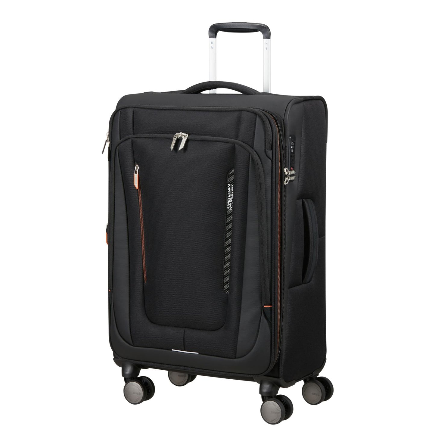 American Tourister Wanderlite Spinner M - Uitbreidbaar 73/81 liter - 68x43x29/32 cm - shadow black