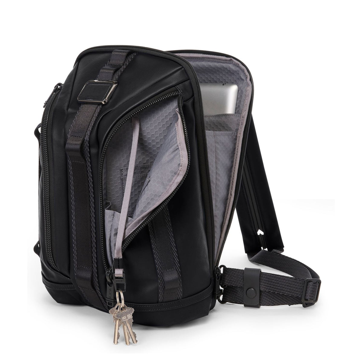 TUMI Alpha Bravo Leren Slingbag zwart