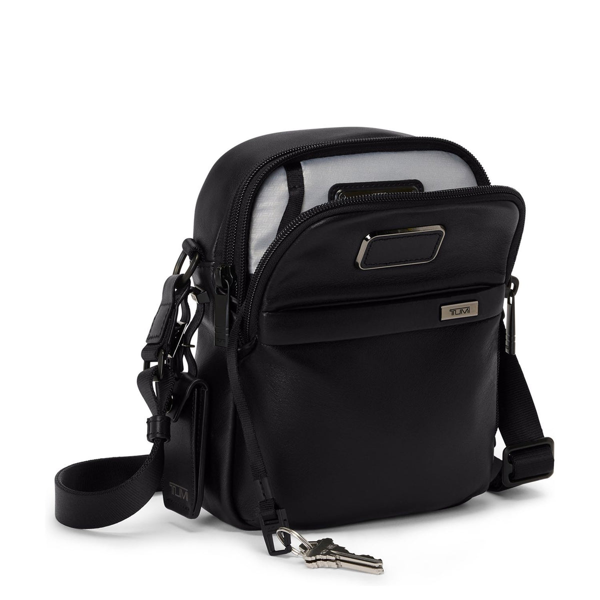 TUMI Alpha Leren Crossbody Schoudertas S zwart