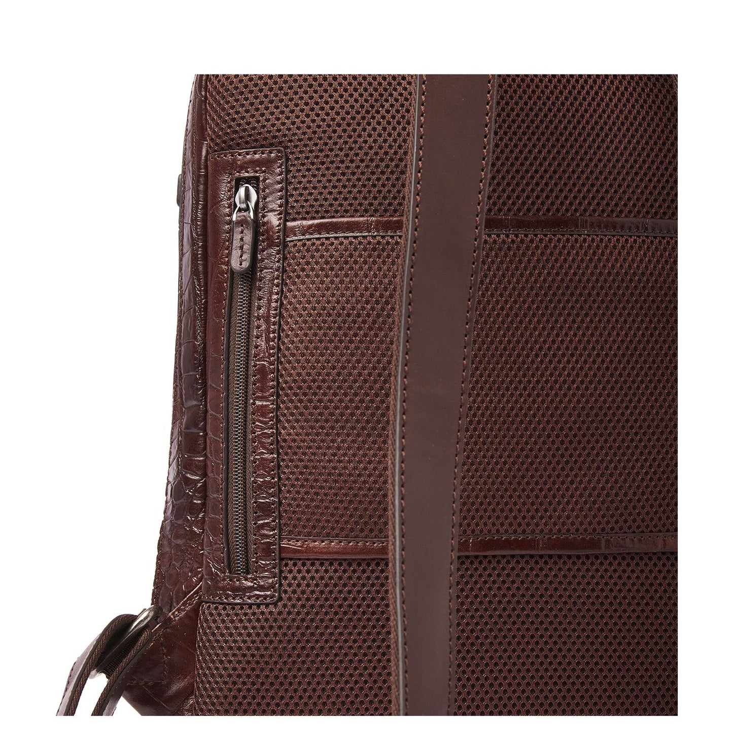 Castelijn & Beerens Croco Emma Laptop Rugzak - 15.6" laptopvak - met RFID bescherming - mocca