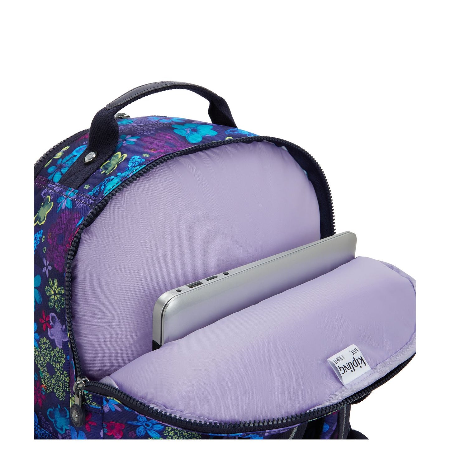 Kipling Seoul College Extra Rugzak School - 15" laptopvak - dark flower stamp