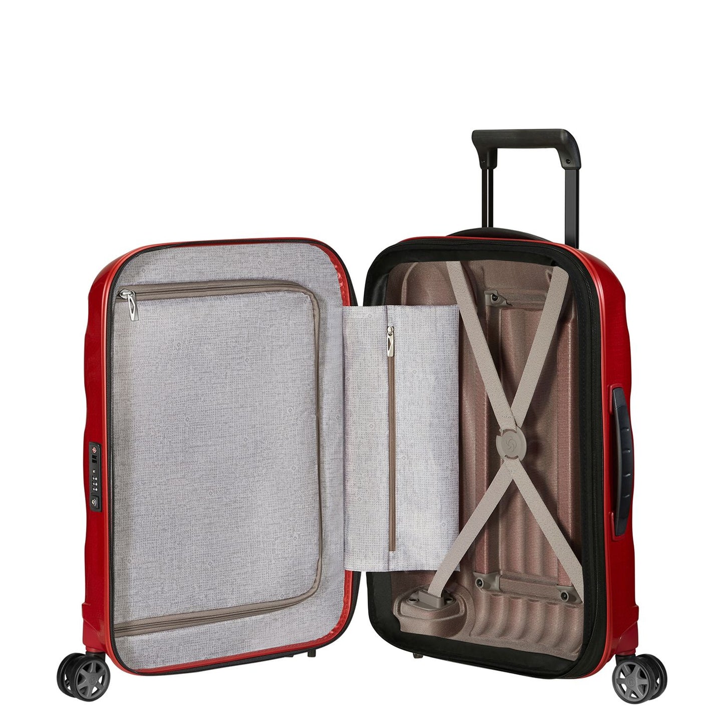 Samsonite C-Lite Handbagage Spinner 55 cm - Uitbreidbaar 36/42 liter - 55x40x20/23 cm - chili red