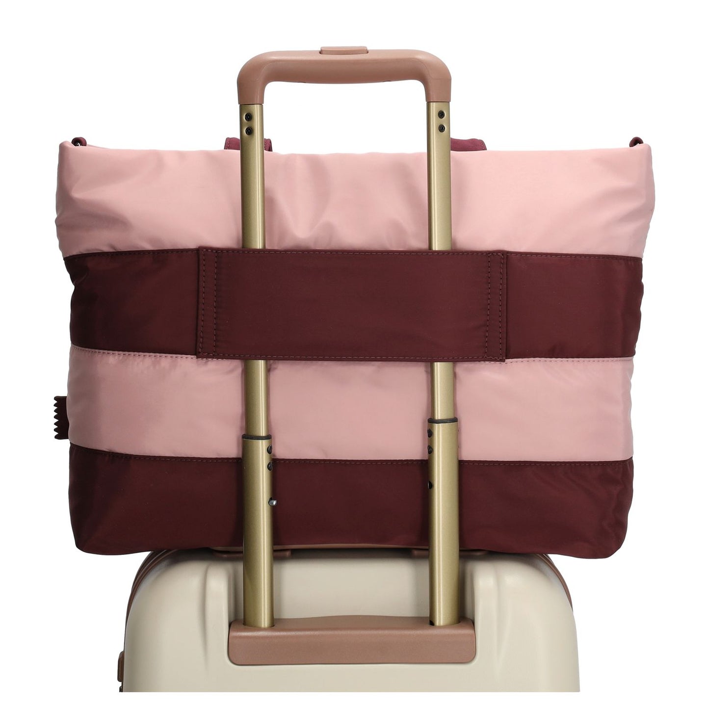 Zebra Trends Elske Puffer Laptopschoudertas - 15.6" laptopvak - streep burgundy old pink