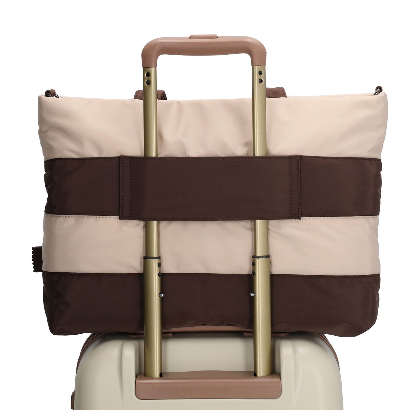 Zebra Trends Elske Puffer Laptopschoudertas - 15.6" laptopvak - streep bruin/beige