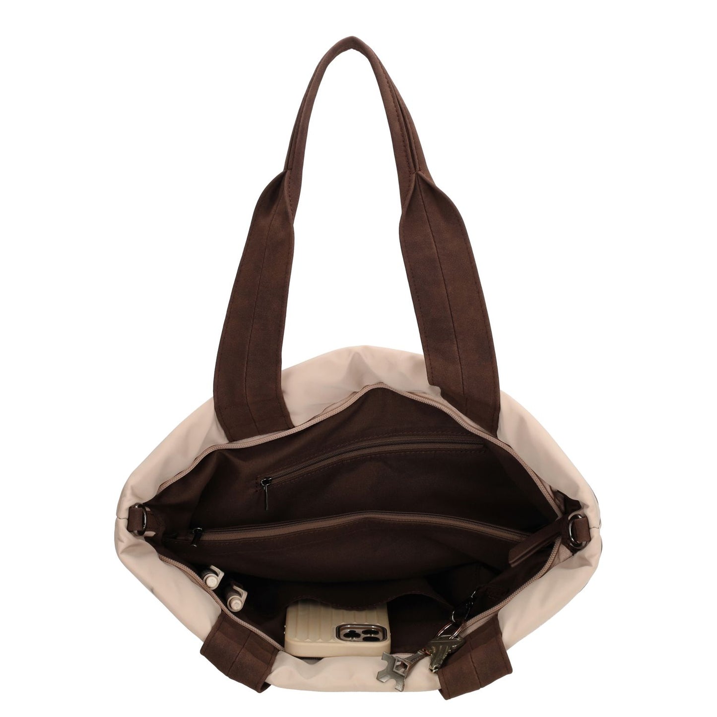 Zebra Trends Elske Puffer Laptopschoudertas - 15.6" laptopvak - streep bruin/beige