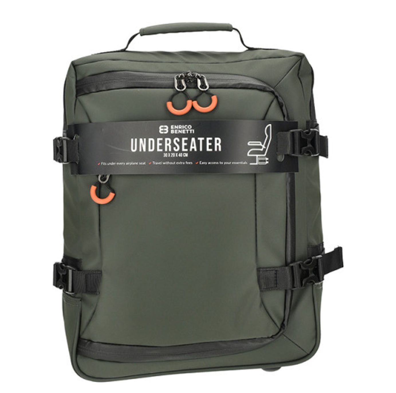 Enrico Benetti Stockholm 2-Wiels Underseater Reistas 40 cm - 24 liter - 40x30x20 cm - olive