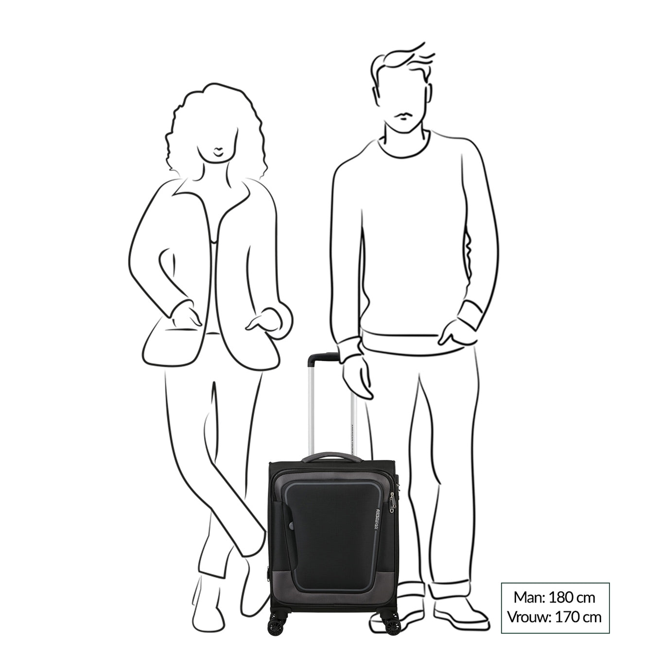 American Tourister Pulsonic Spinner 55 EXP asphalt black