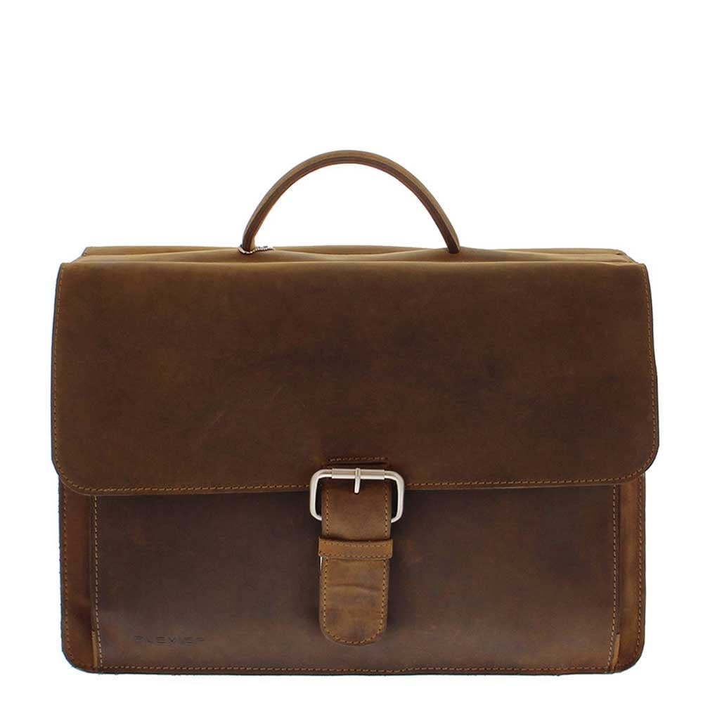 Plevier Retro Newton Laptop Bag 3 compartments 15.6" brown