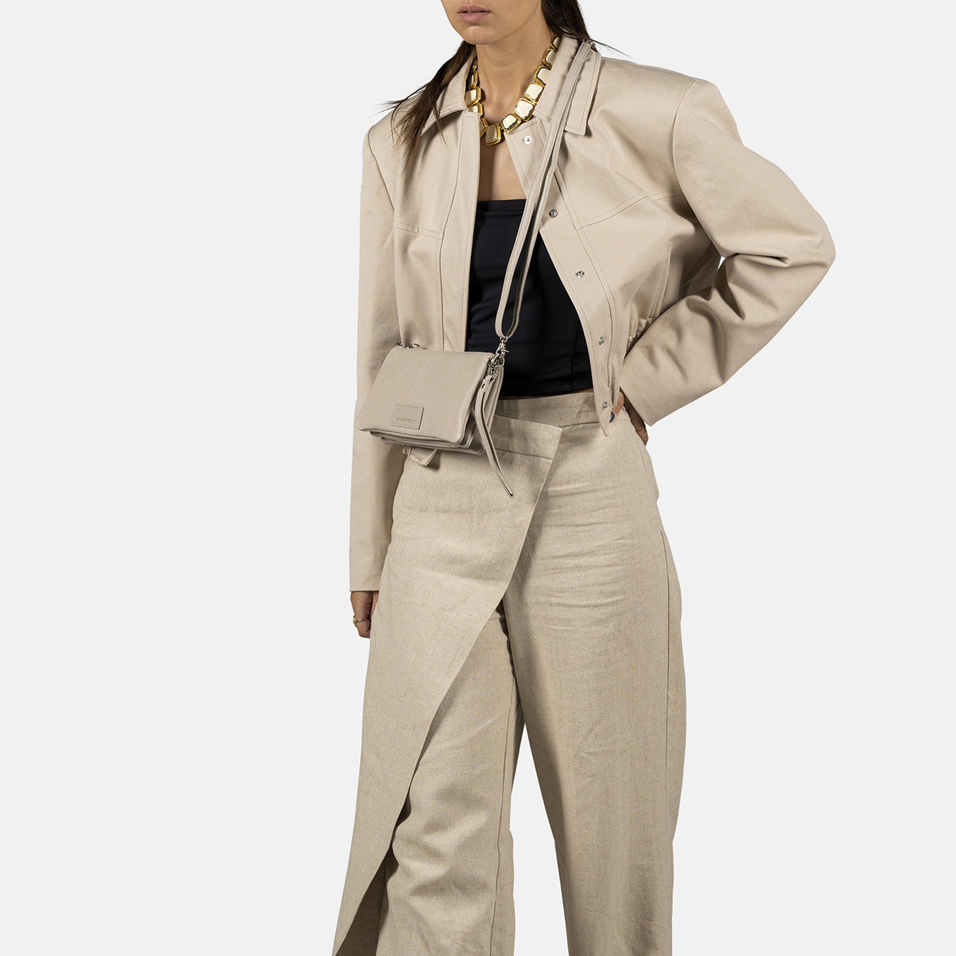Burkely Soft Skylar Triple Pocket Zip graue Damentasche