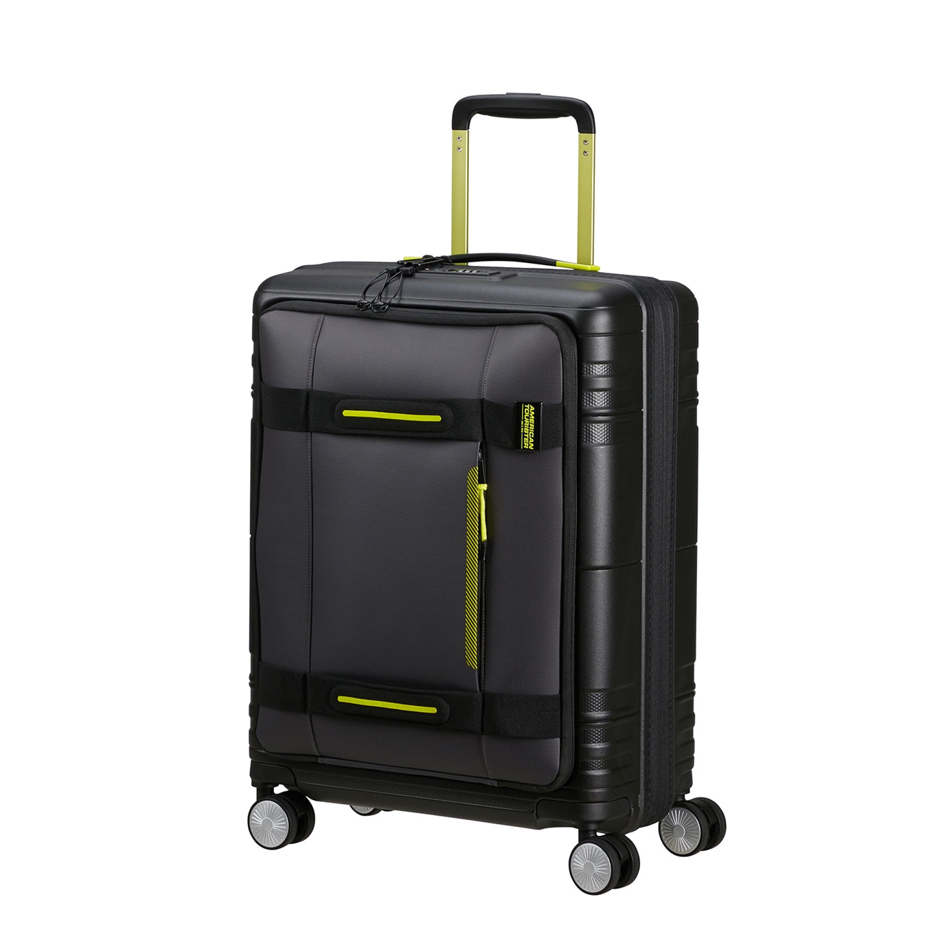 American Tourister Hello Cabin Spinner 55 EXP Coated black/lime
