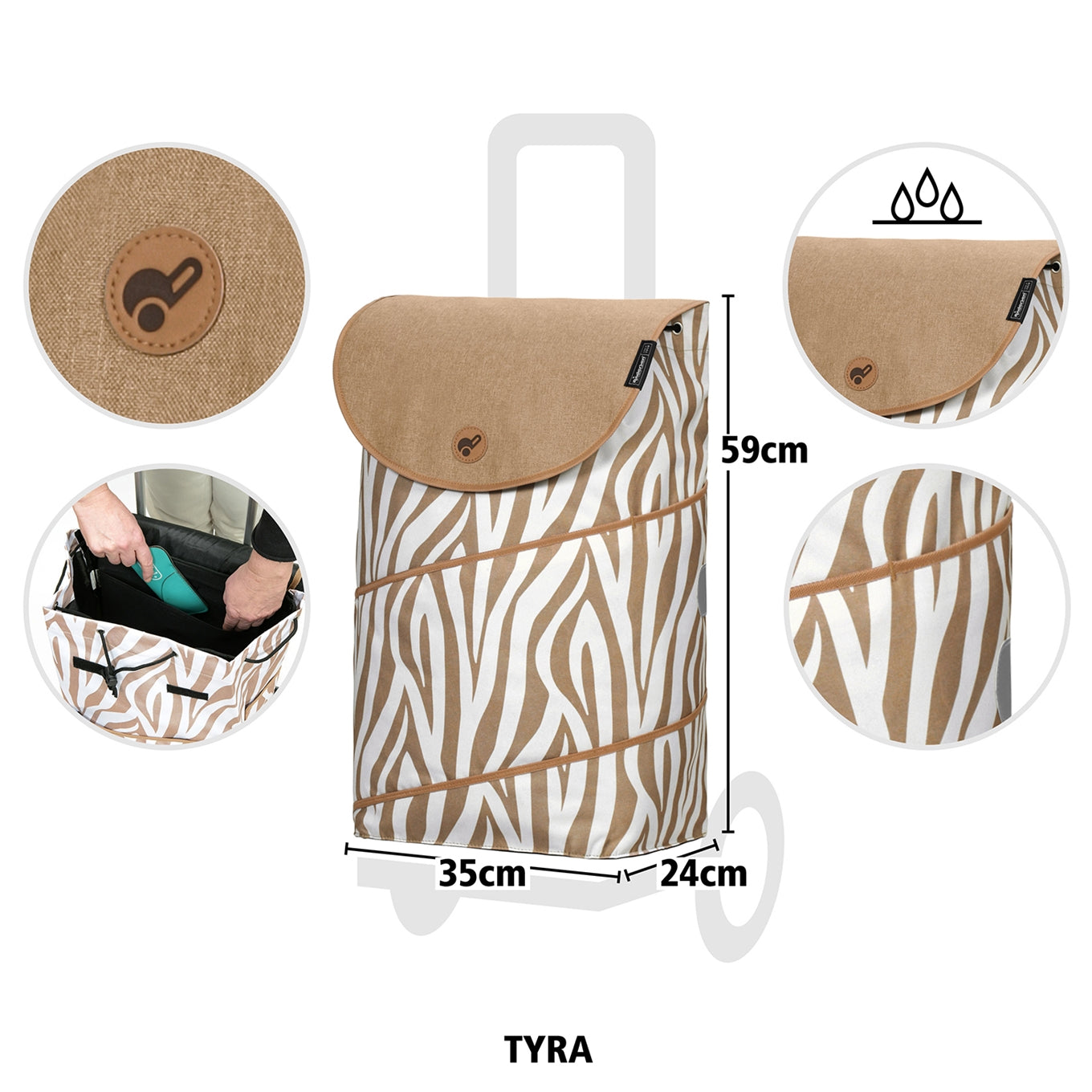 Andersen Unus Shopper Fun Tyra Zebra Trolley