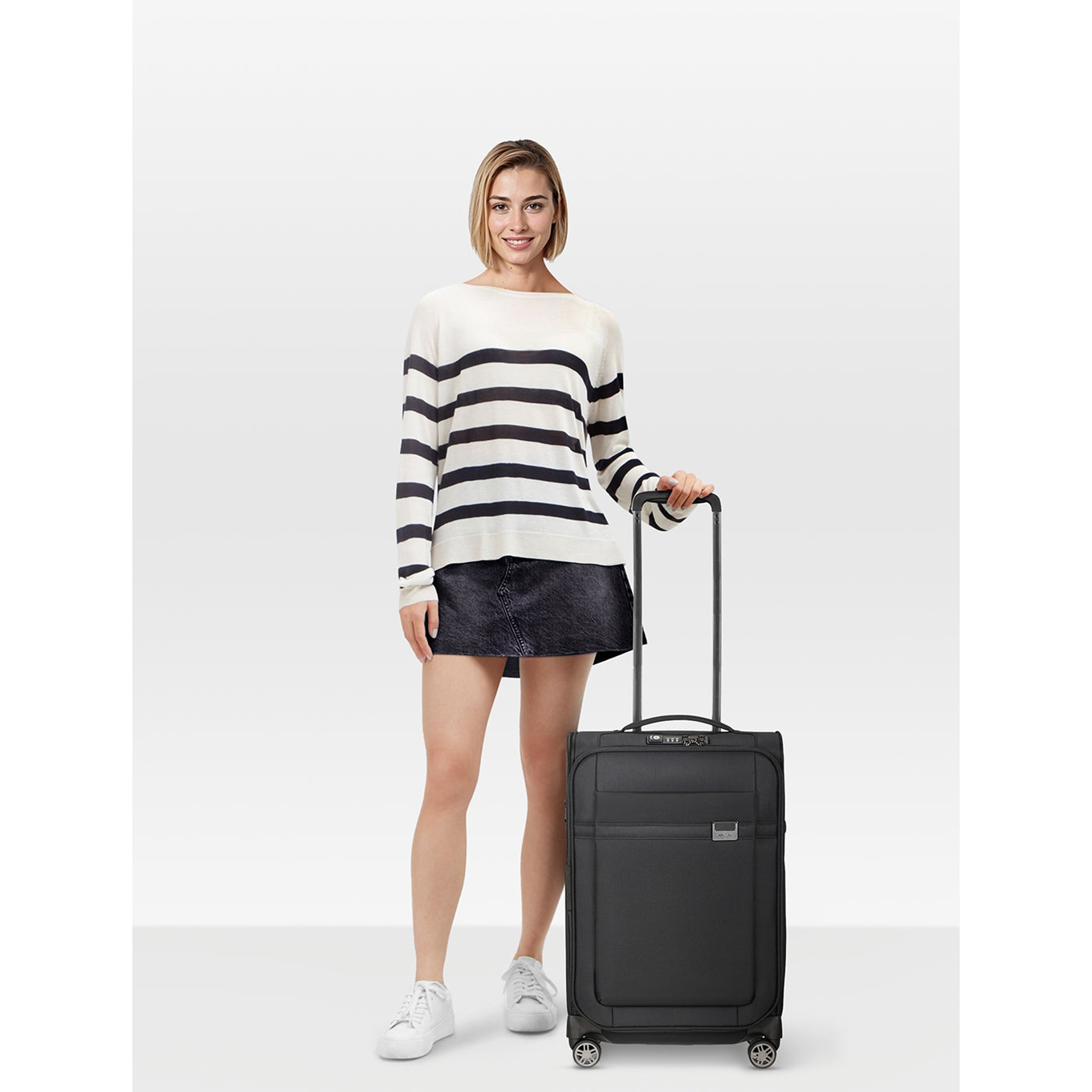 Samsonite Airea Spinner 55 Exp Länge 35 cm schwarz Weicher Koffer