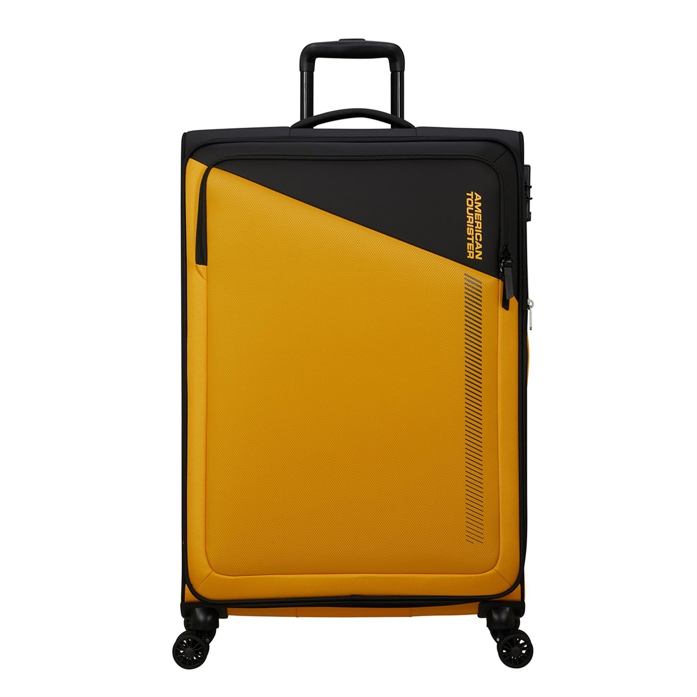 American Tourister Daring Dash Spinner L EXP schwarz/gelb Weicher Koffer