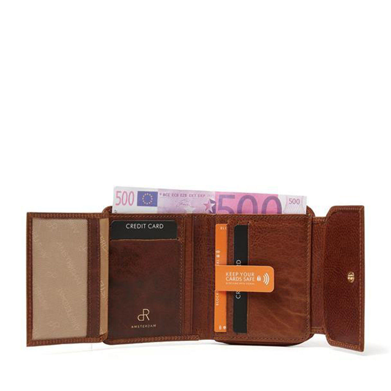 dR Amsterdam Milan Ladies Wallet 28179 cognac