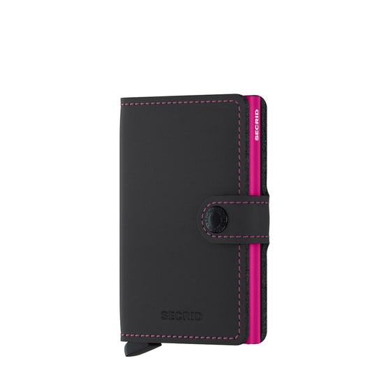 Secrid Miniwallet Wallet Mattschwarz & Fuchsia Damenbrieftasche