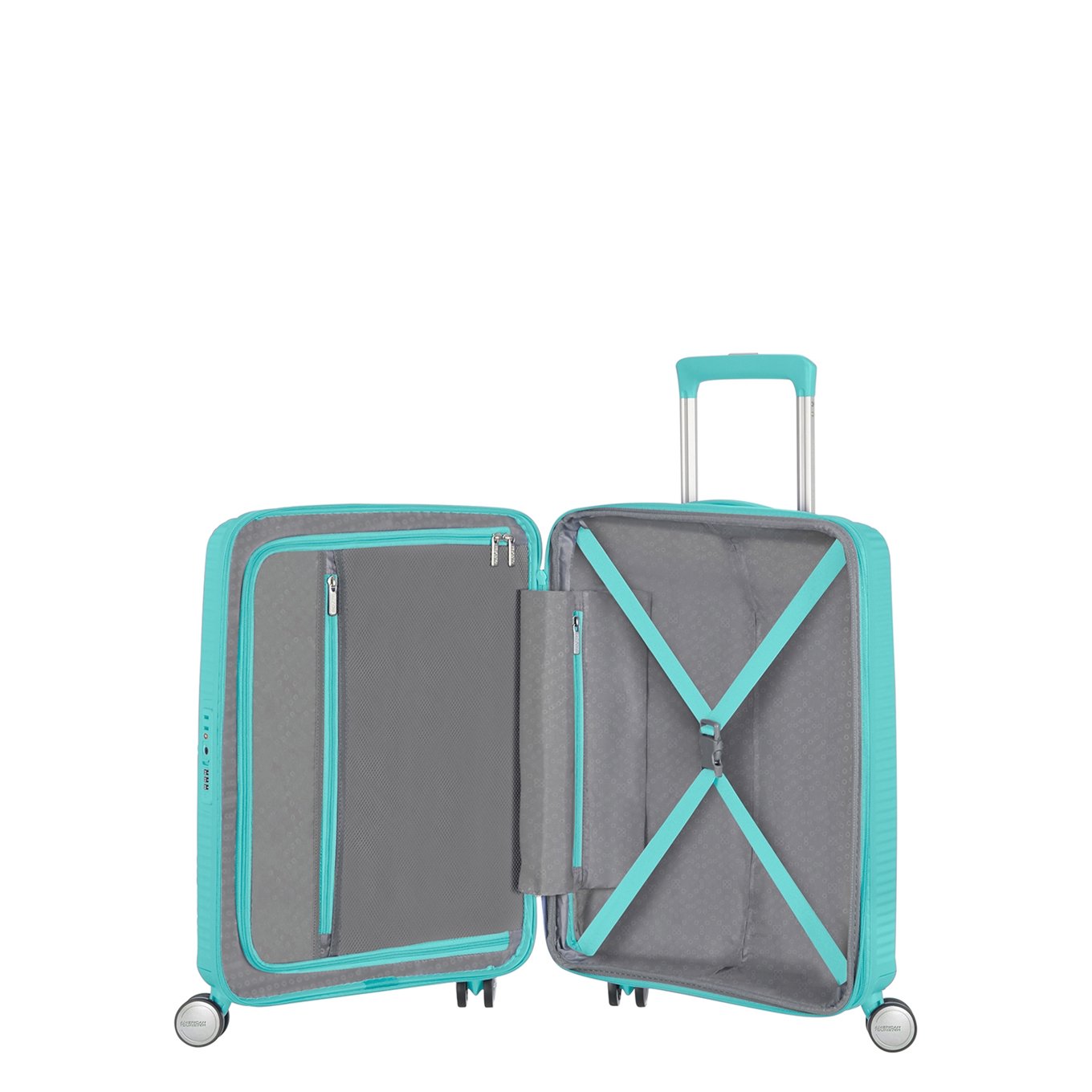 American Tourister Soundbox Spinner 55 Expandable poolside blue