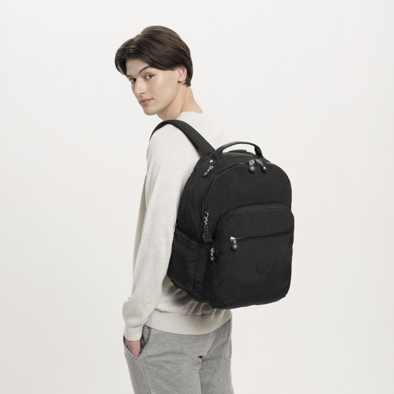Kipling Seoul Rugzak black noir