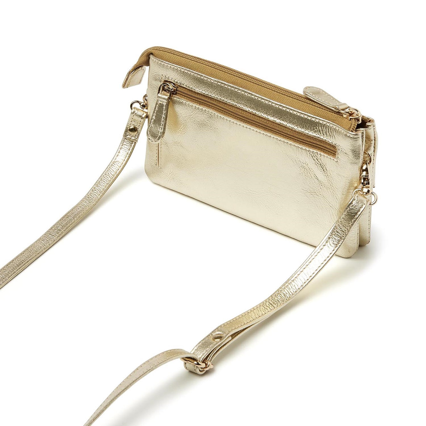 dR Amsterdam Metallics Shoulderbag/Clutch light gold
