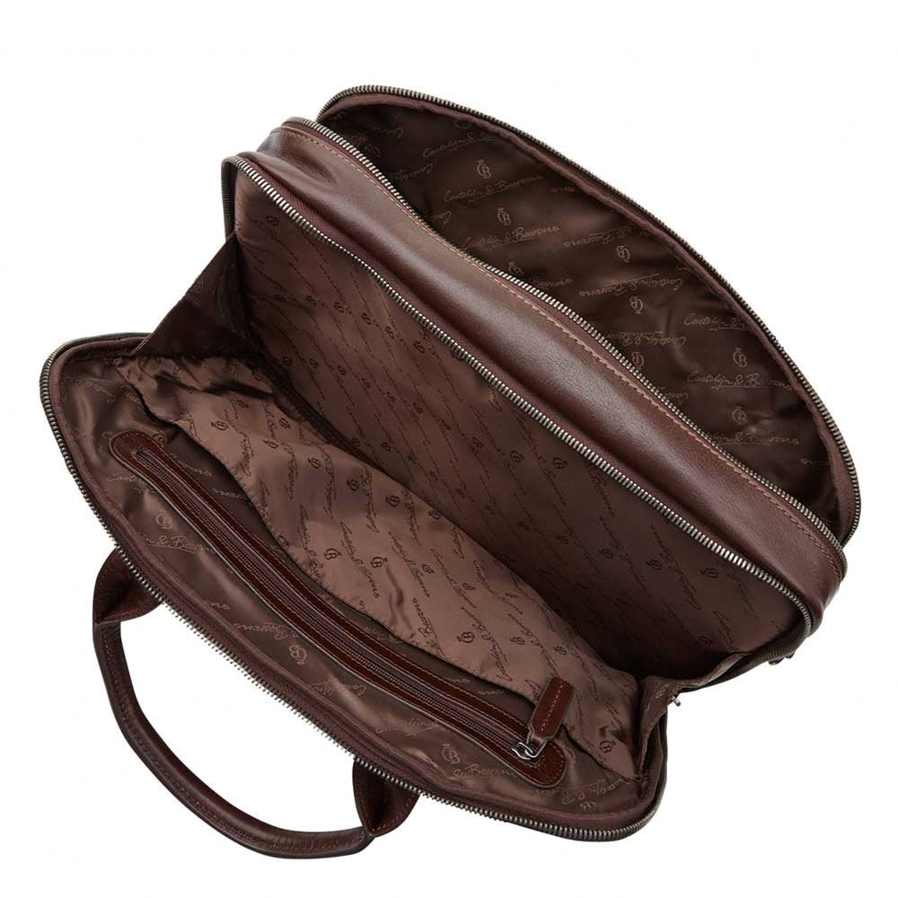 Castelijn & Beerens Firenze Business Laptop Bag 15.6" 3 compartments mocha
