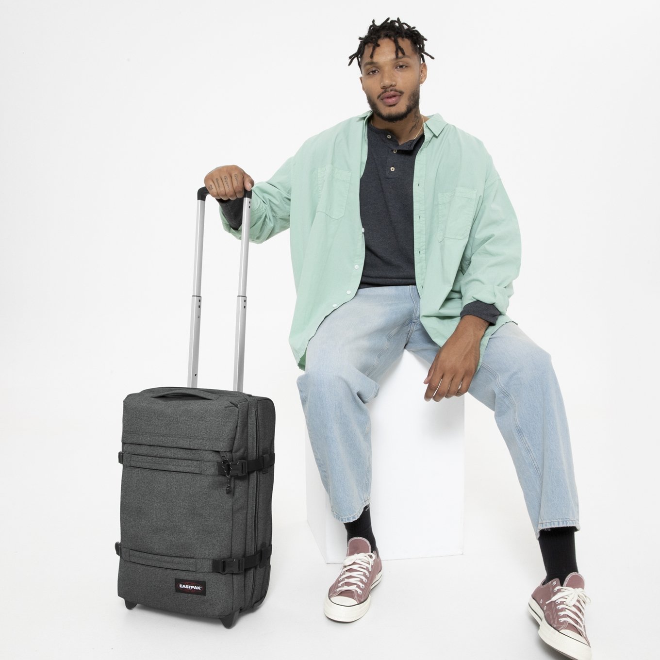 Eastpak Transit'R S schwarzer Denim-Softkoffer