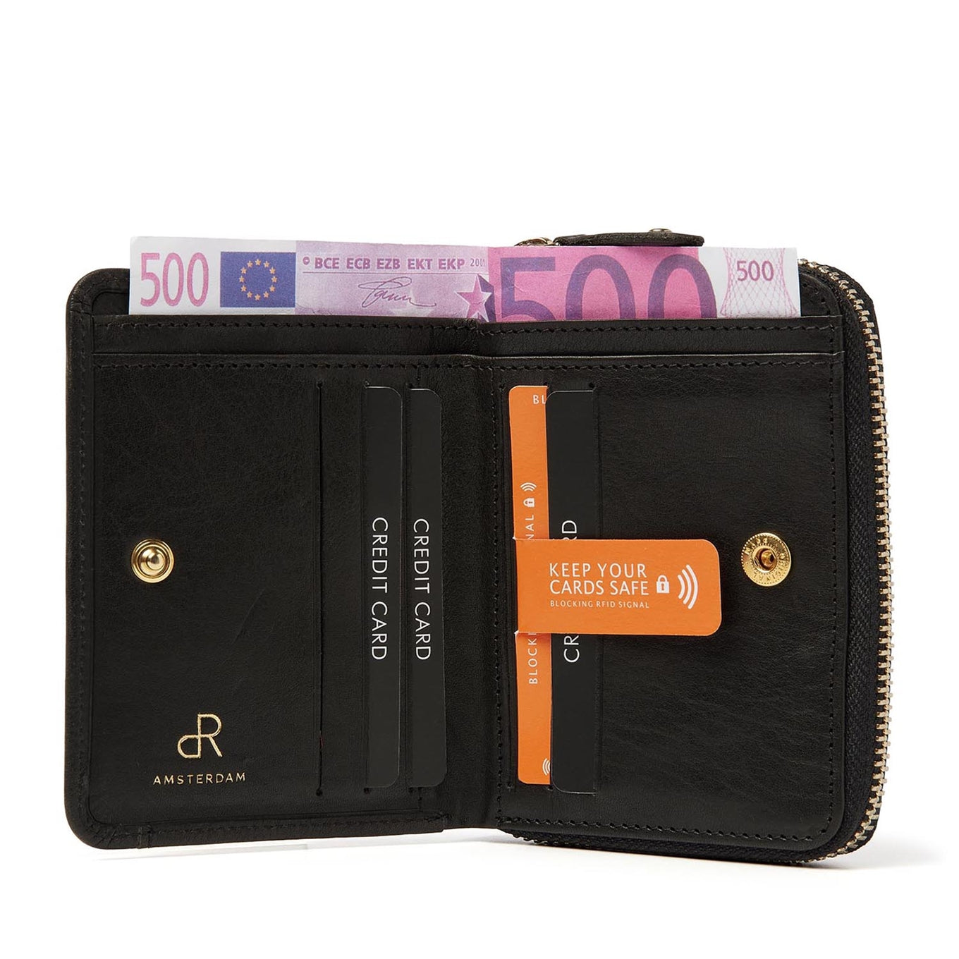 dR Amsterdam Milan Ladies Wallet black