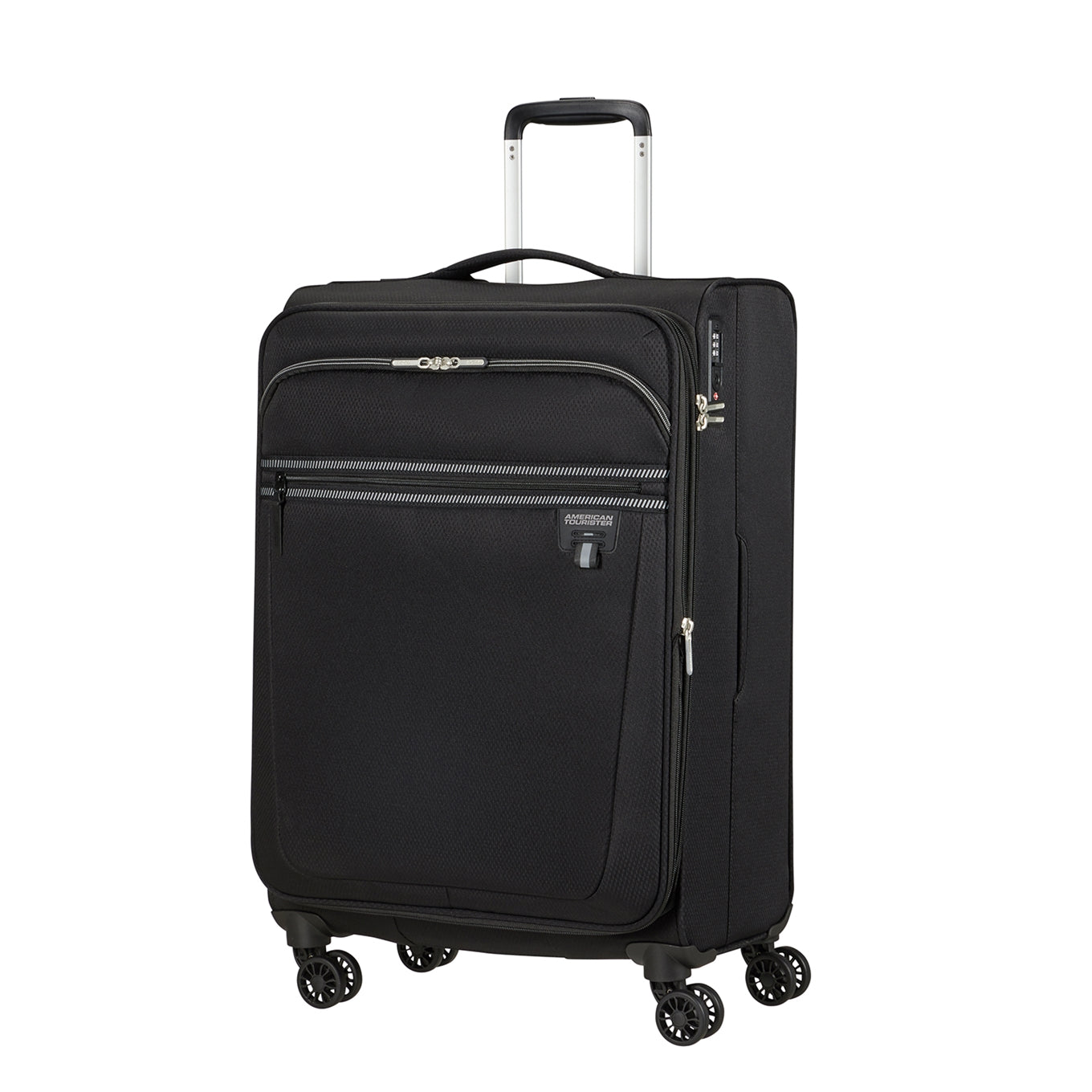 American Tourister Aerospin Spinner M Exp black Soft suitcase