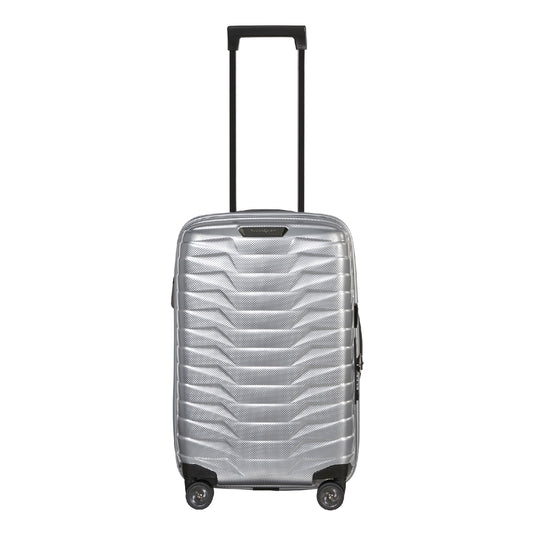 Samsonite Proxis Spinner 55/35 erweiterbares silbernes Hartschalenetui