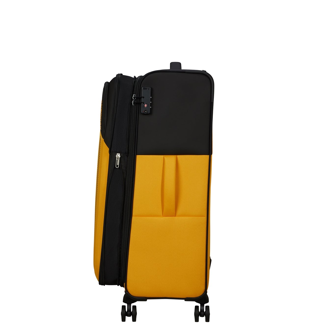 American Tourister Daring Dash Spinner L EXP schwarz/gelb Weicher Koffer