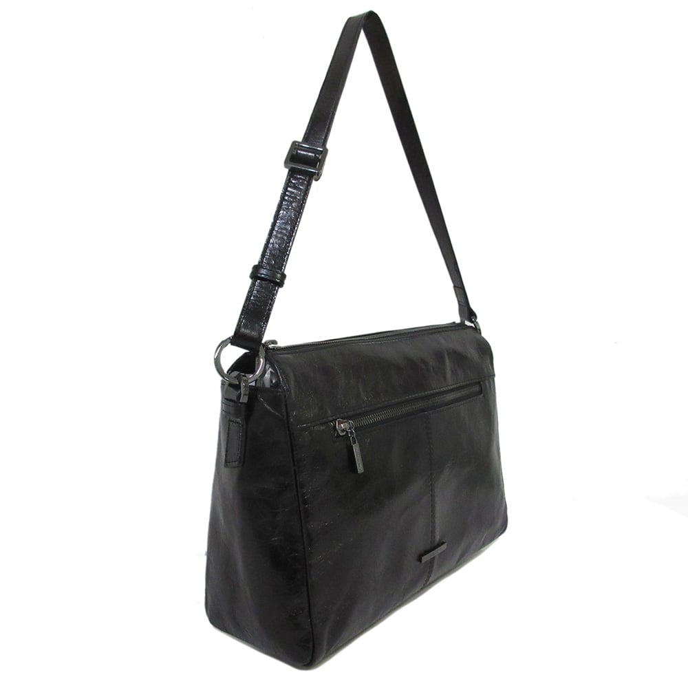 Claudio Ferrici Pelle Vecchia Shoulder Bag black