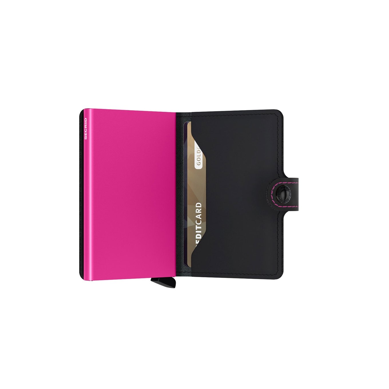 Secrid Miniwallet Wallet Matte black & fuchsia