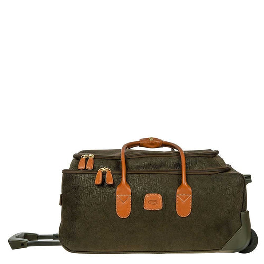 Bric's Life Holdall Reisetasche mit Rollen 55 oliv Handgepäck Koffer Trolley