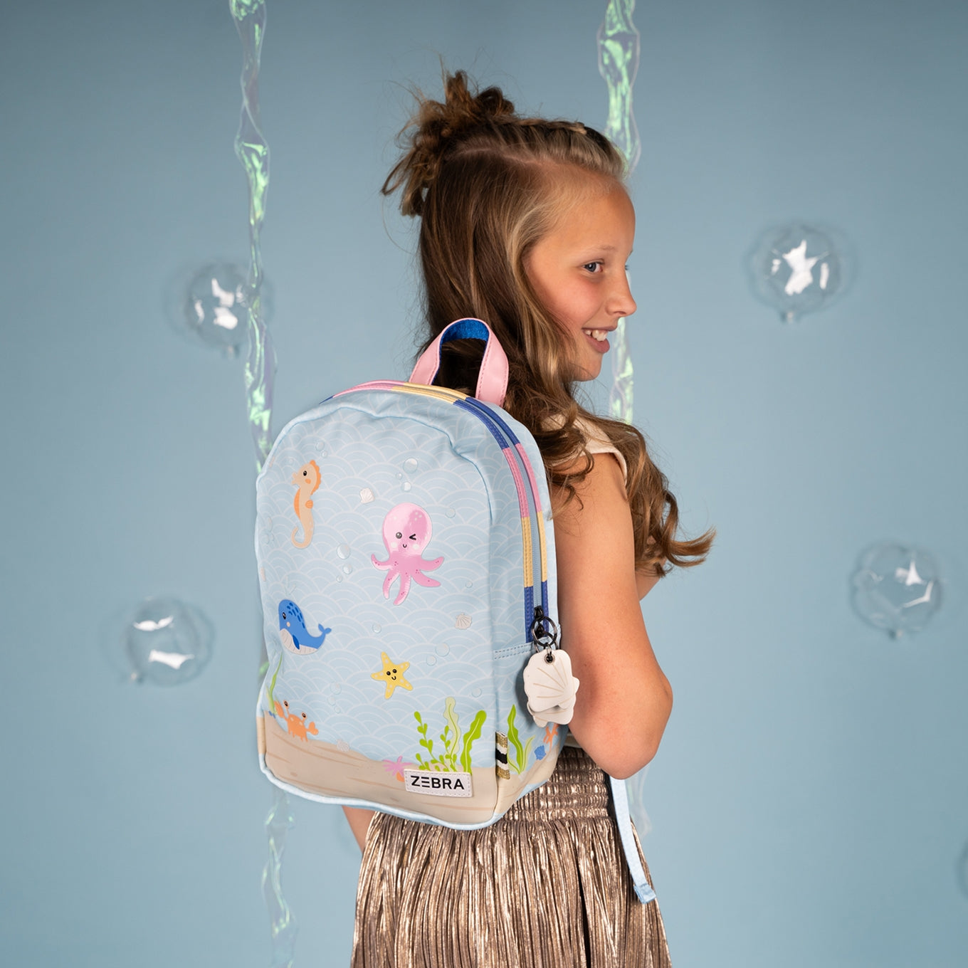 Zebra Trends Kids Backpack lightblue