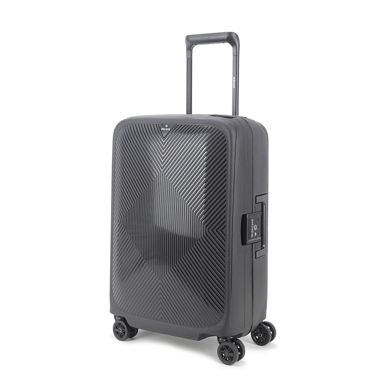 Dezenter Axiss-Fix 4 Wheel Cabin Trolley 55 schwarzer Hartschalenkoffer