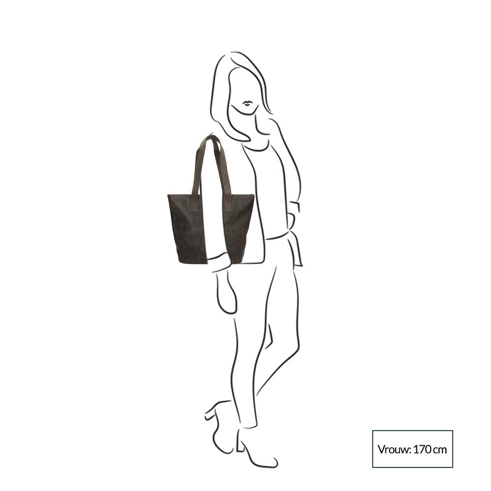 Bear Design Dark Nature Shopper brown