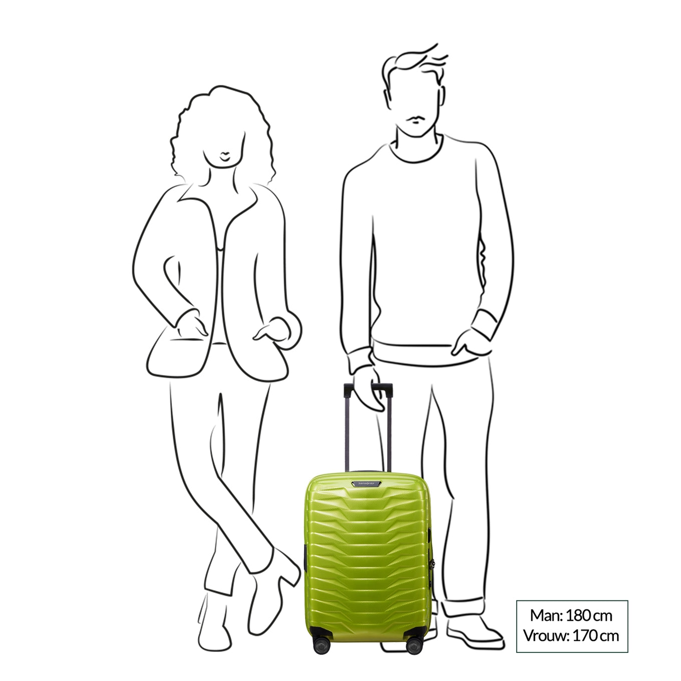 Samsonite Proxis Spinner 55 Expandable lime Hard Case