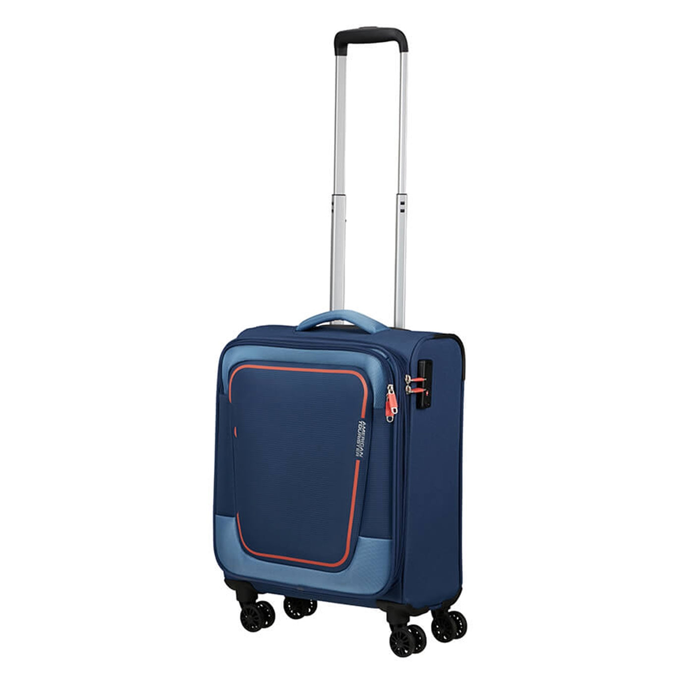American Tourister Pulsonic Spinner 55 EXP Combat Navy Weicher Koffer