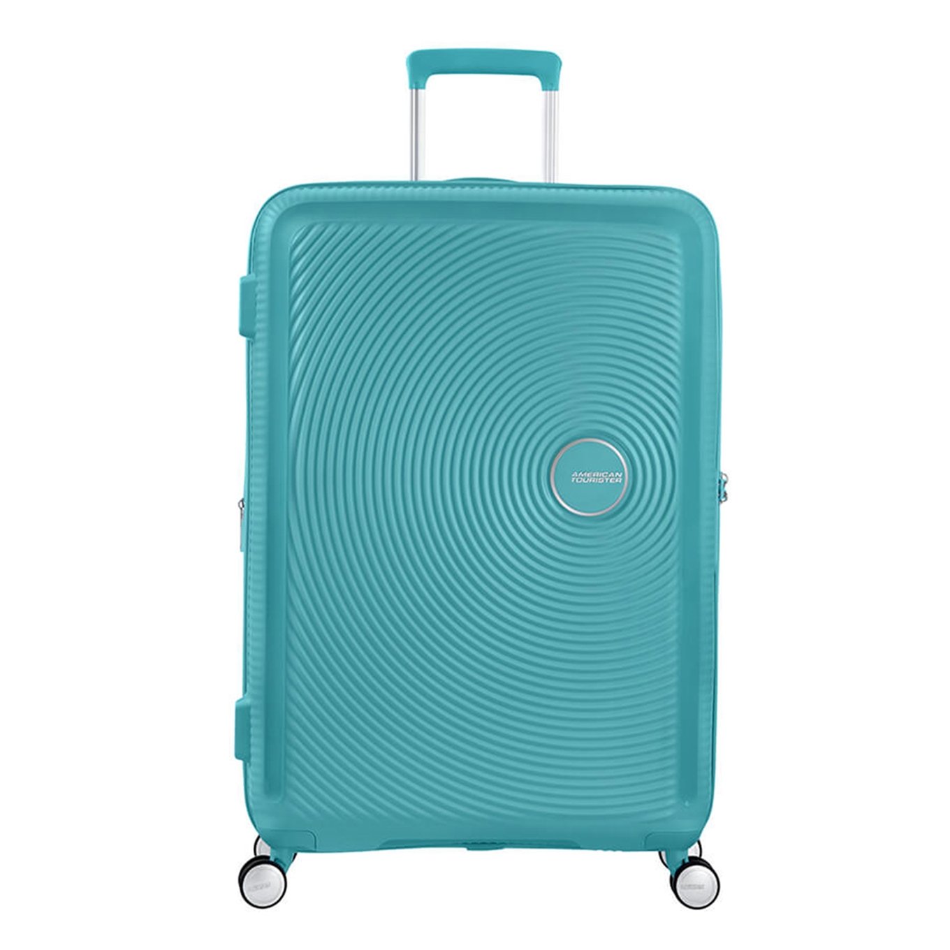 American Tourister Soundbox Spinner 77 Erweiterbarer türkisfarbener Tonic-Hartschalenkoffer
