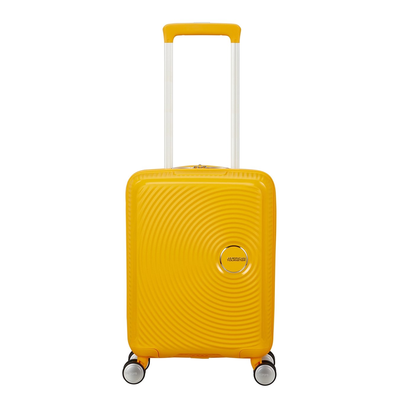 American Tourister Soundbox Mini Spinner 47 goldgelbes Hartschalenetui