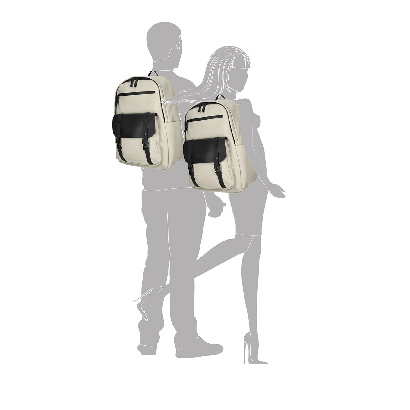 Enrico Benetti Glasgow Laptop Backpack 15" light taupe backpack