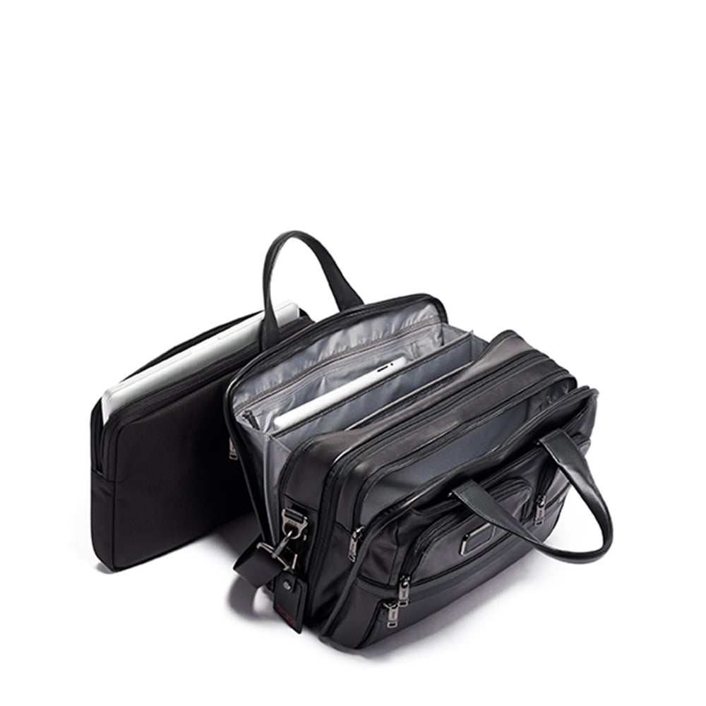 TUMI Alpha Expandable Organizer Laptop Brief Leather black